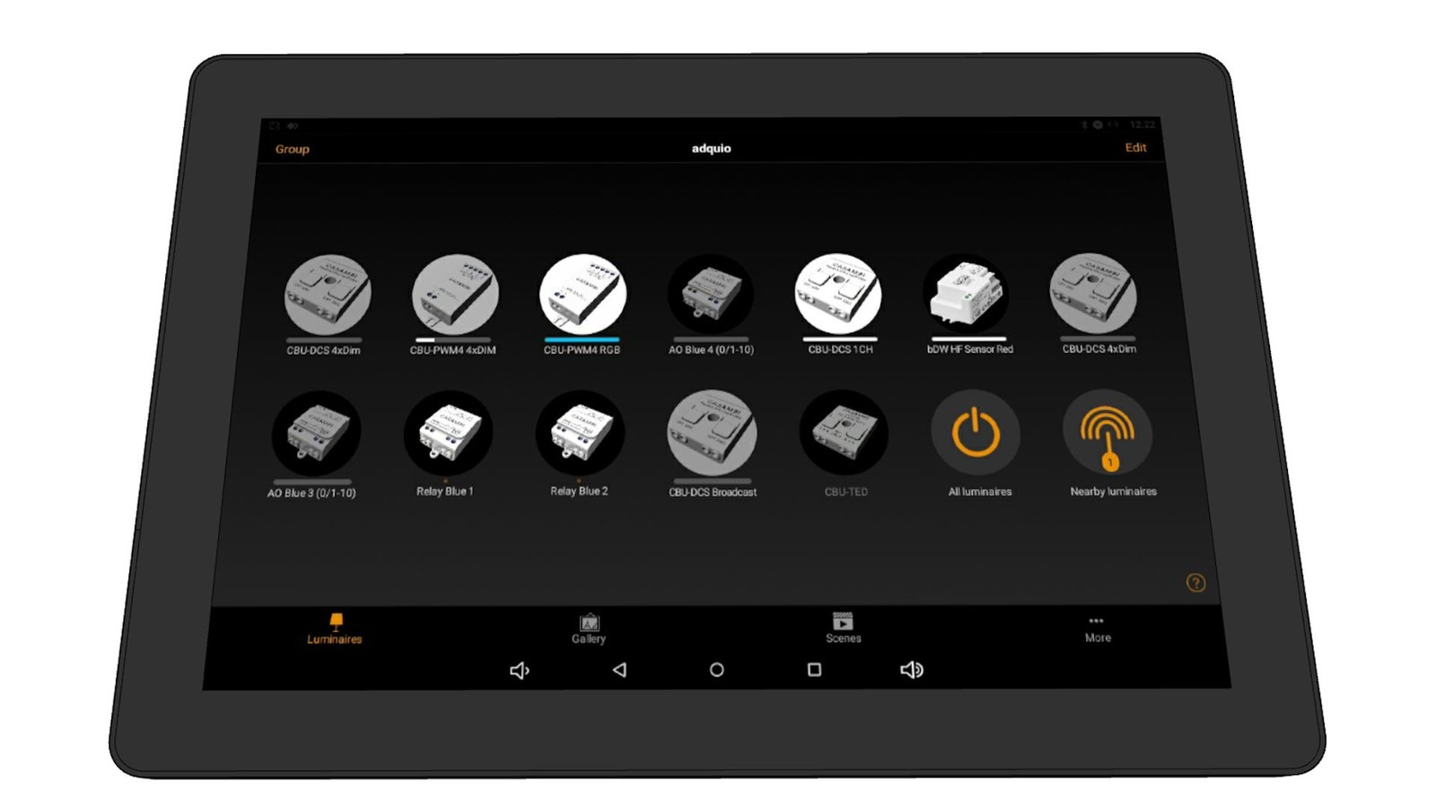 Adquio Screen Gateway Holders Wireless Lighting Control